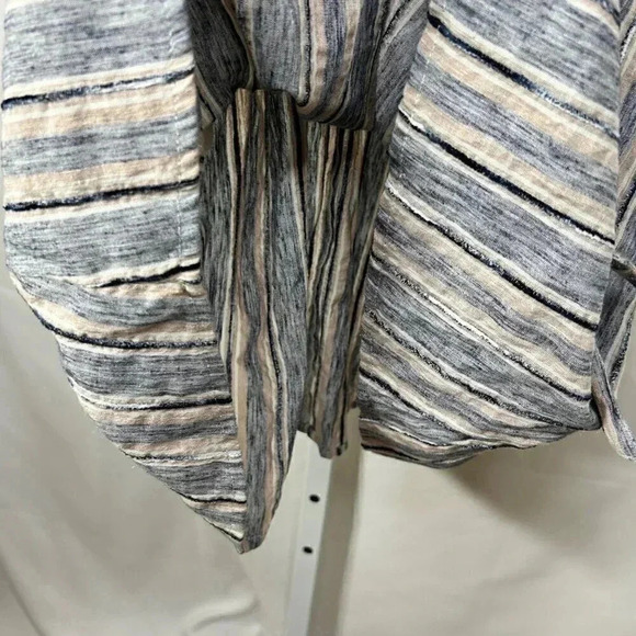 2/$30 Susina Size Small Faux Wrap Sundress Dress Short Sleeve Cotton Striped - Picture 8 of 11